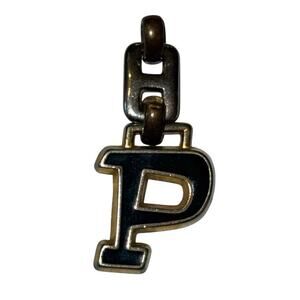Vintage SWIB 1979 Letter P Charm Keychain Purdue Style Boilermakers Initial IN